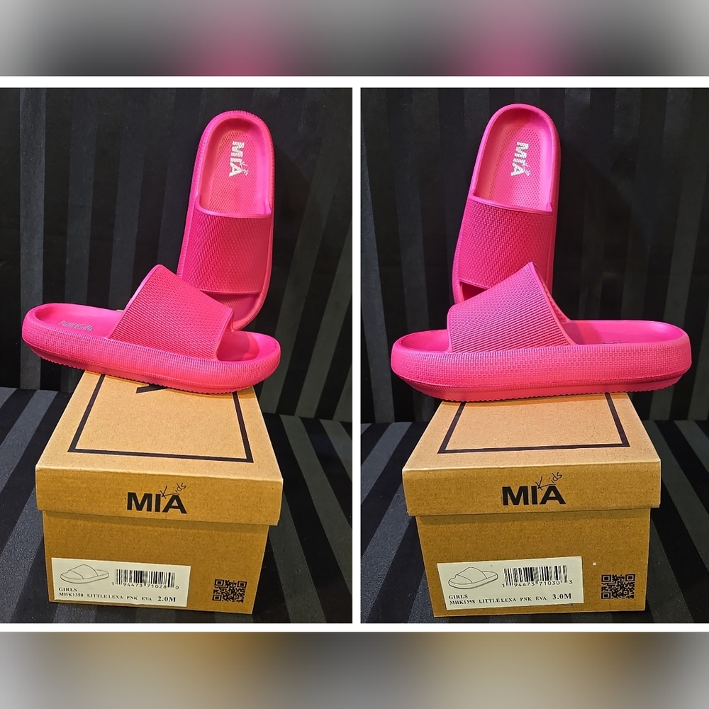 MIA Kids US Size 2 Or 3 Textured EVA Slides Pink